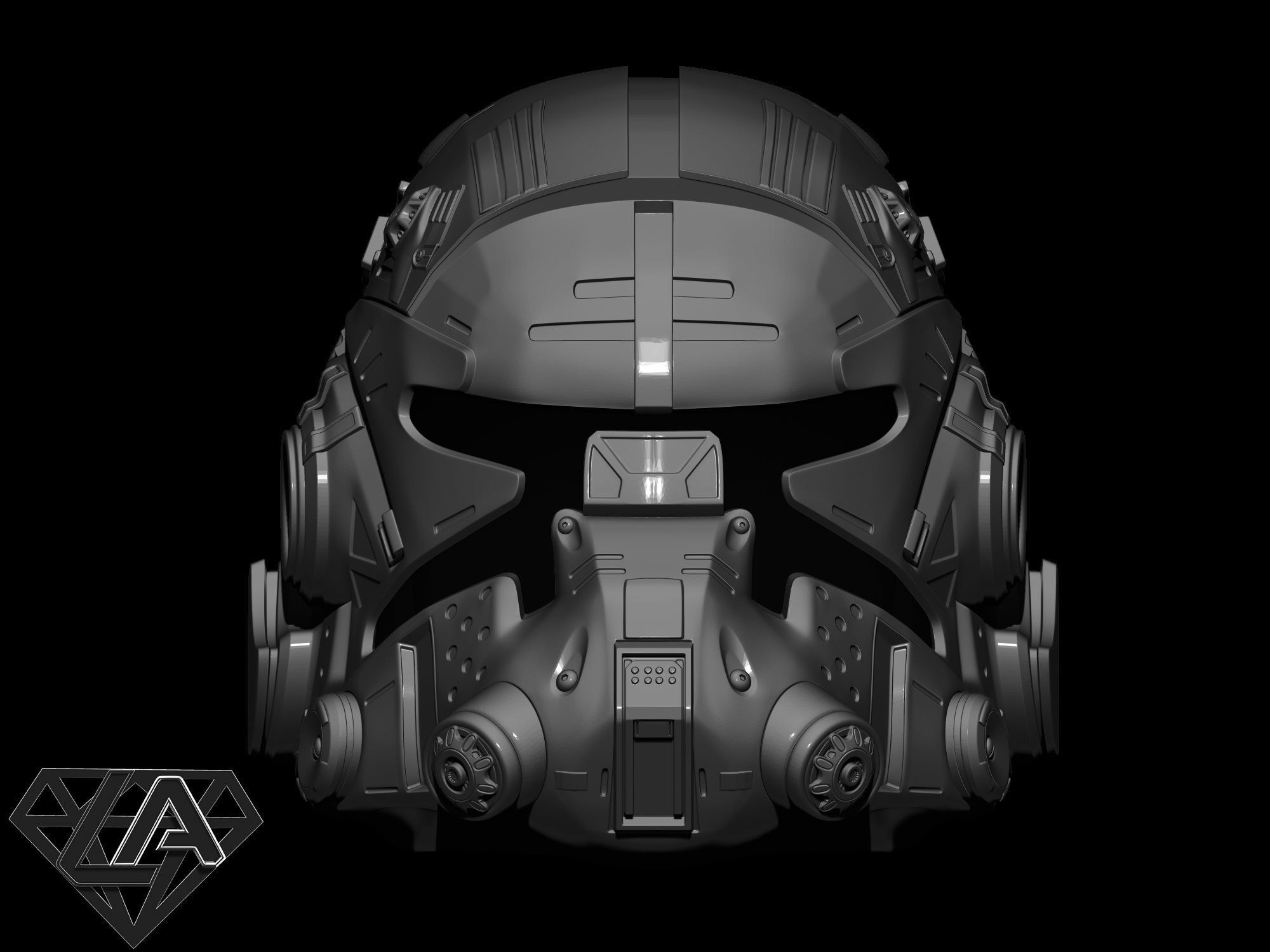 TitanFall 2 Pilot Sci fi custom helmet 3D print model_1