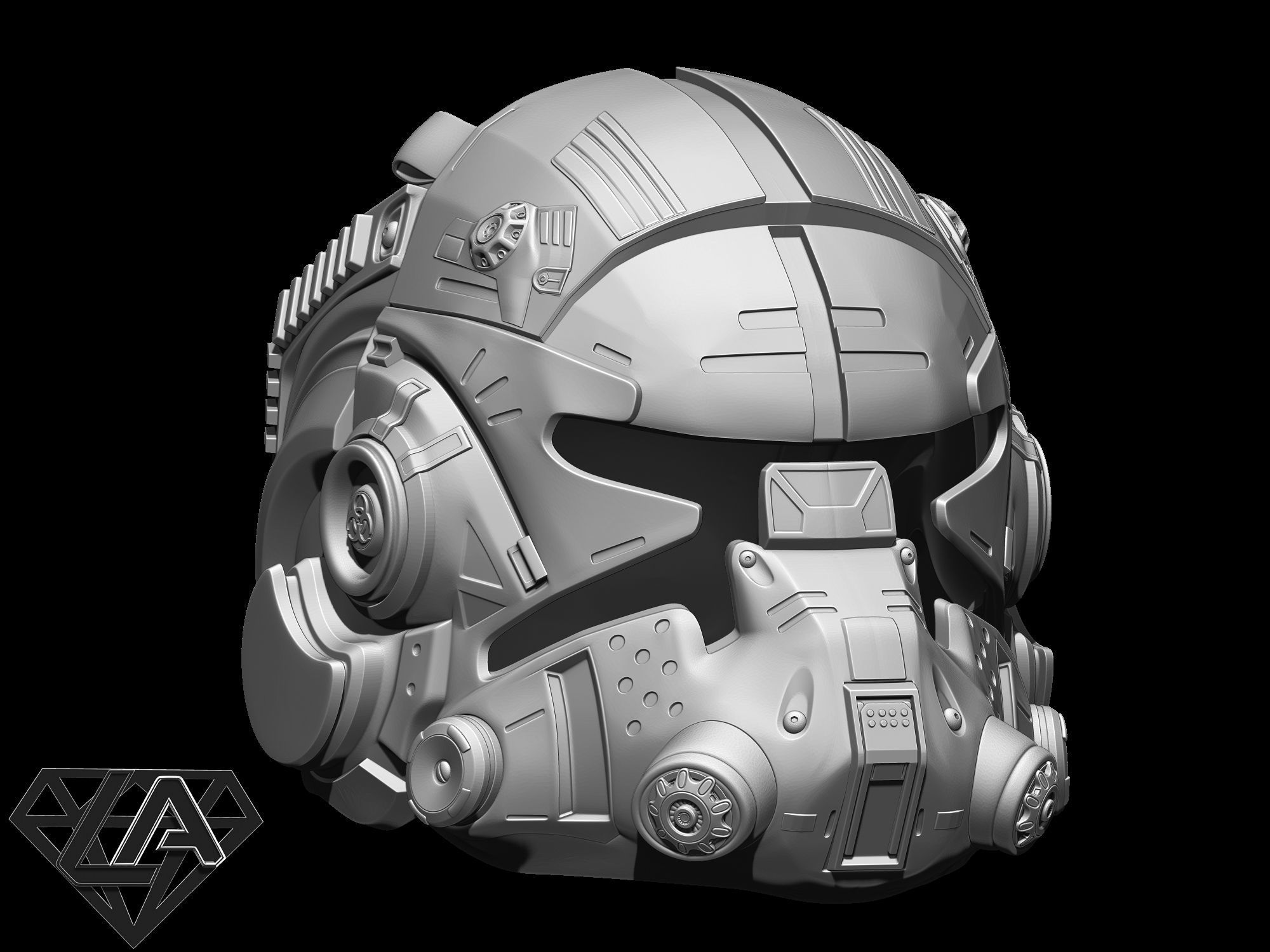 TitanFall 2 Pilot Sci fi custom helmet 3D print model_2