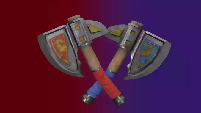 Steel Axe PBR Low-Poly Game READY Low-poly 3D model