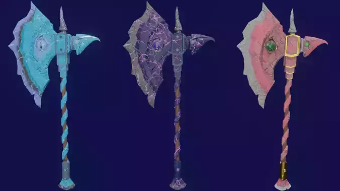 Dragon Axe PBR Low-Poly Game READY