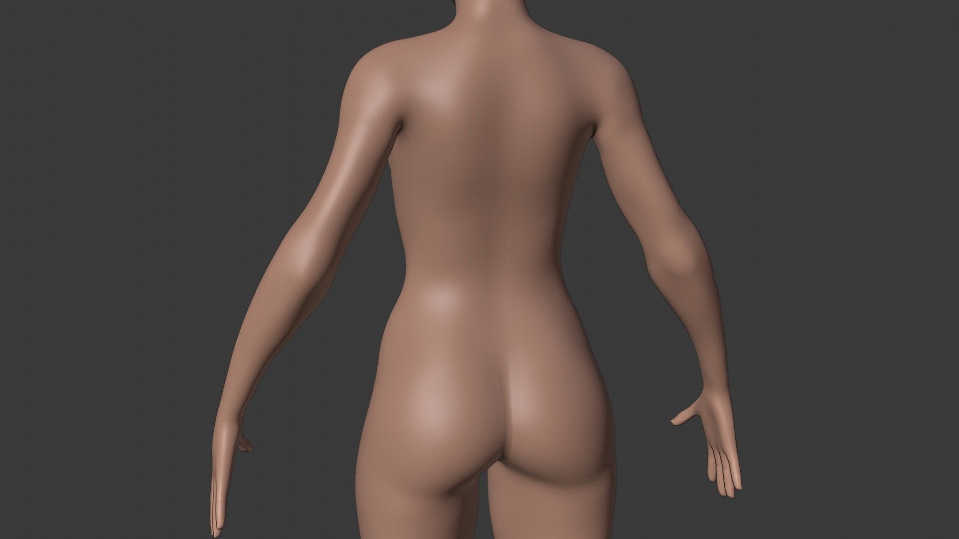 Female Base Mesh - Full Rig - Woman Girl Character Low-poly 3D model_24