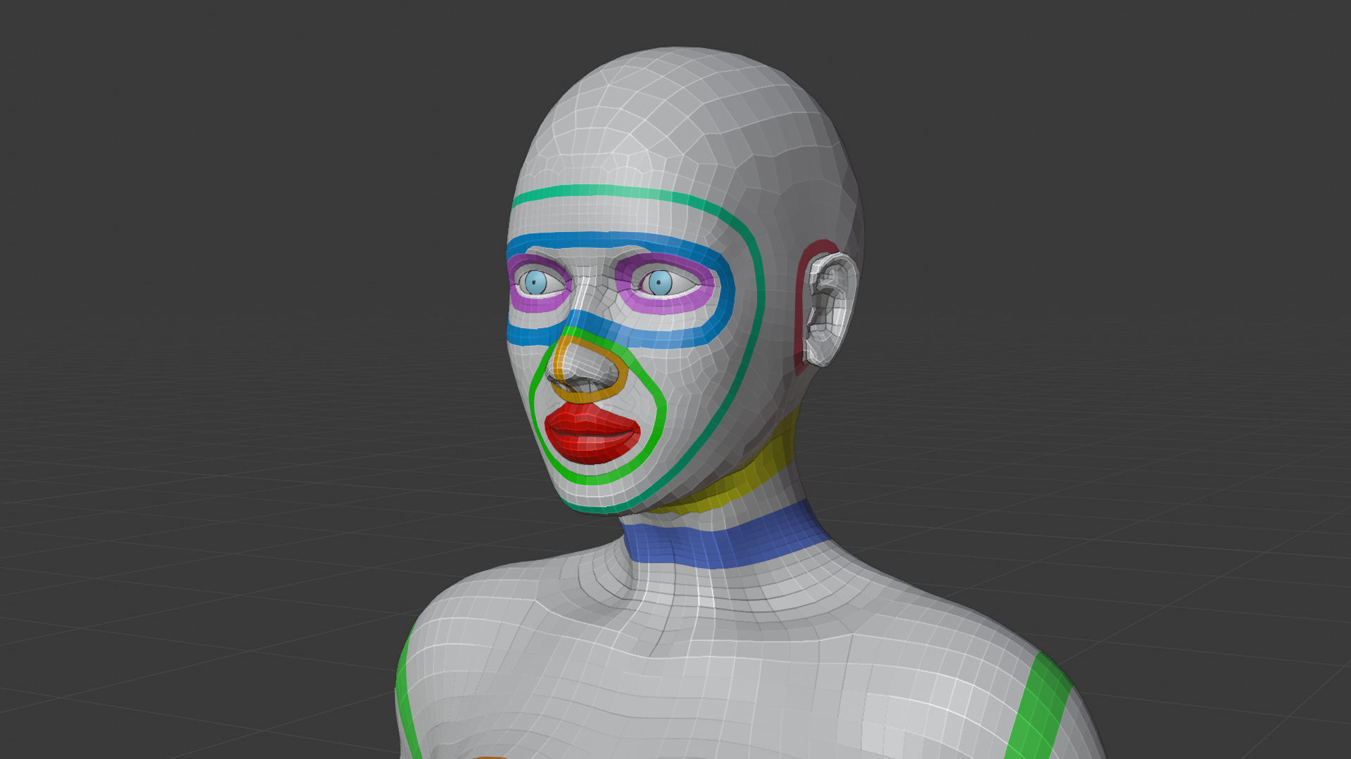 Female Base Mesh - Full Rig - Woman Girl Character Low-poly 3D model_4