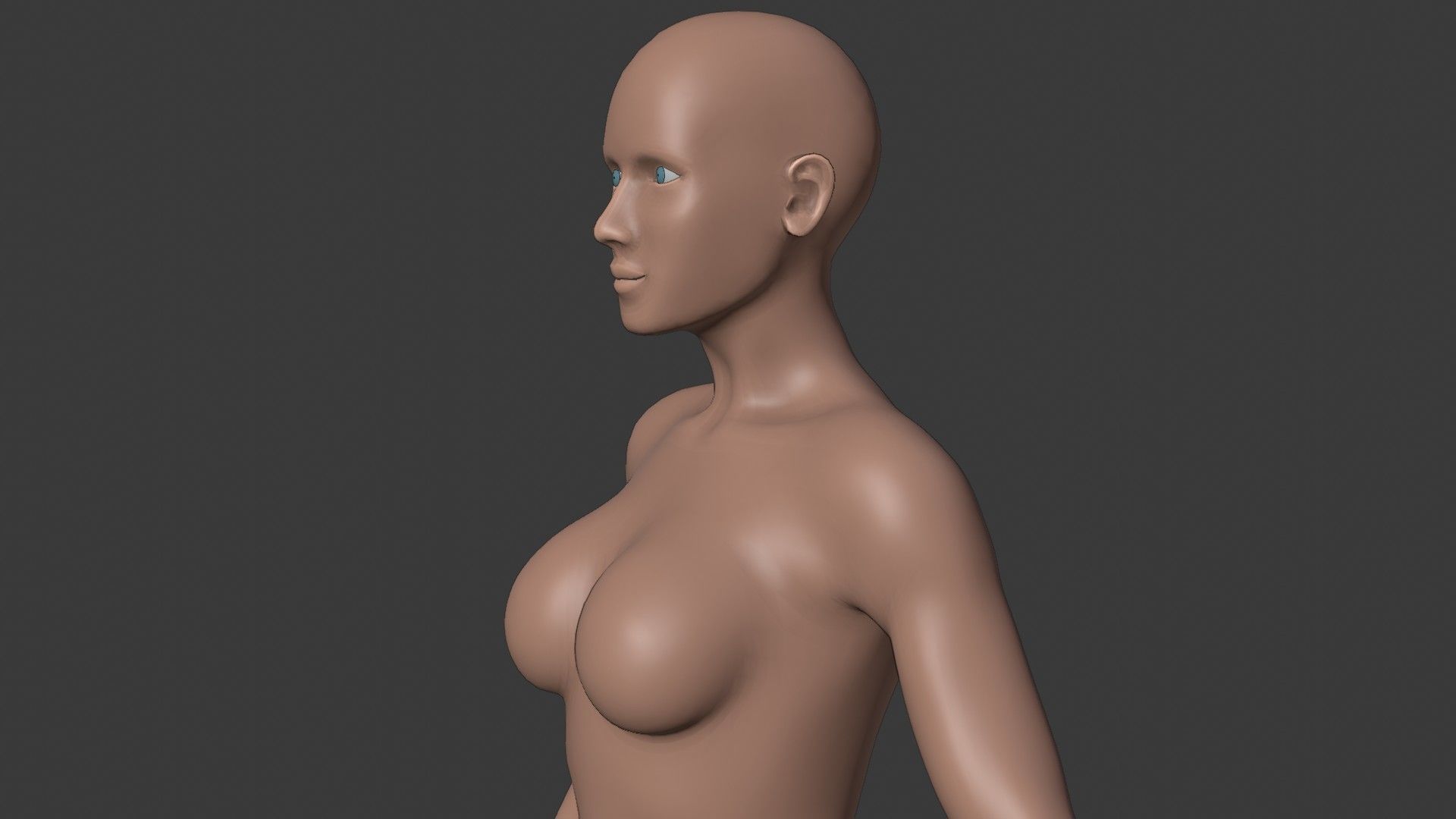 Female Base Mesh - Full Rig - Woman Girl Character Low-poly 3D model_20