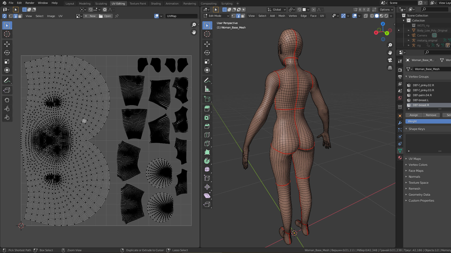 Female Base Mesh - Full Rig - Woman Girl Character Low-poly 3D model_34