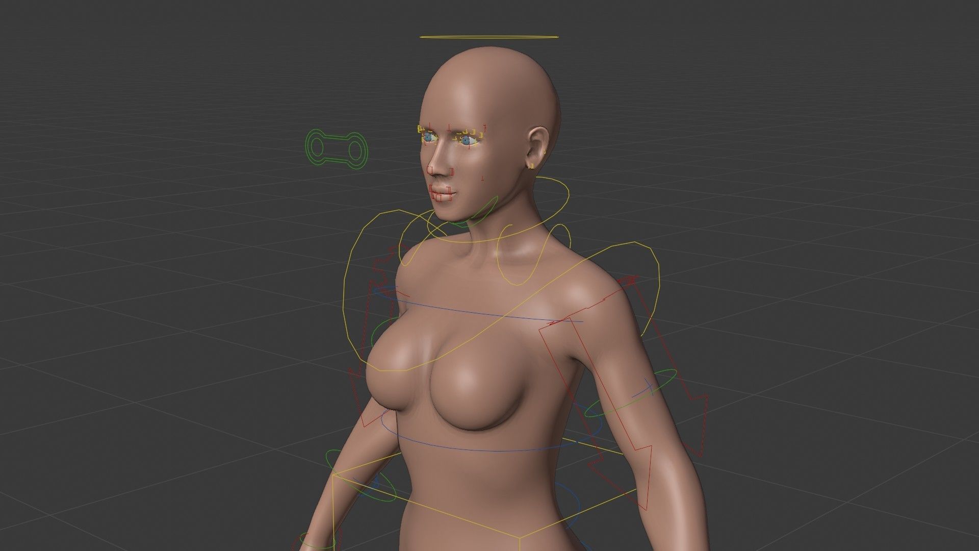 Female Base Mesh - Full Rig - Woman Girl Character Low-poly 3D model_30