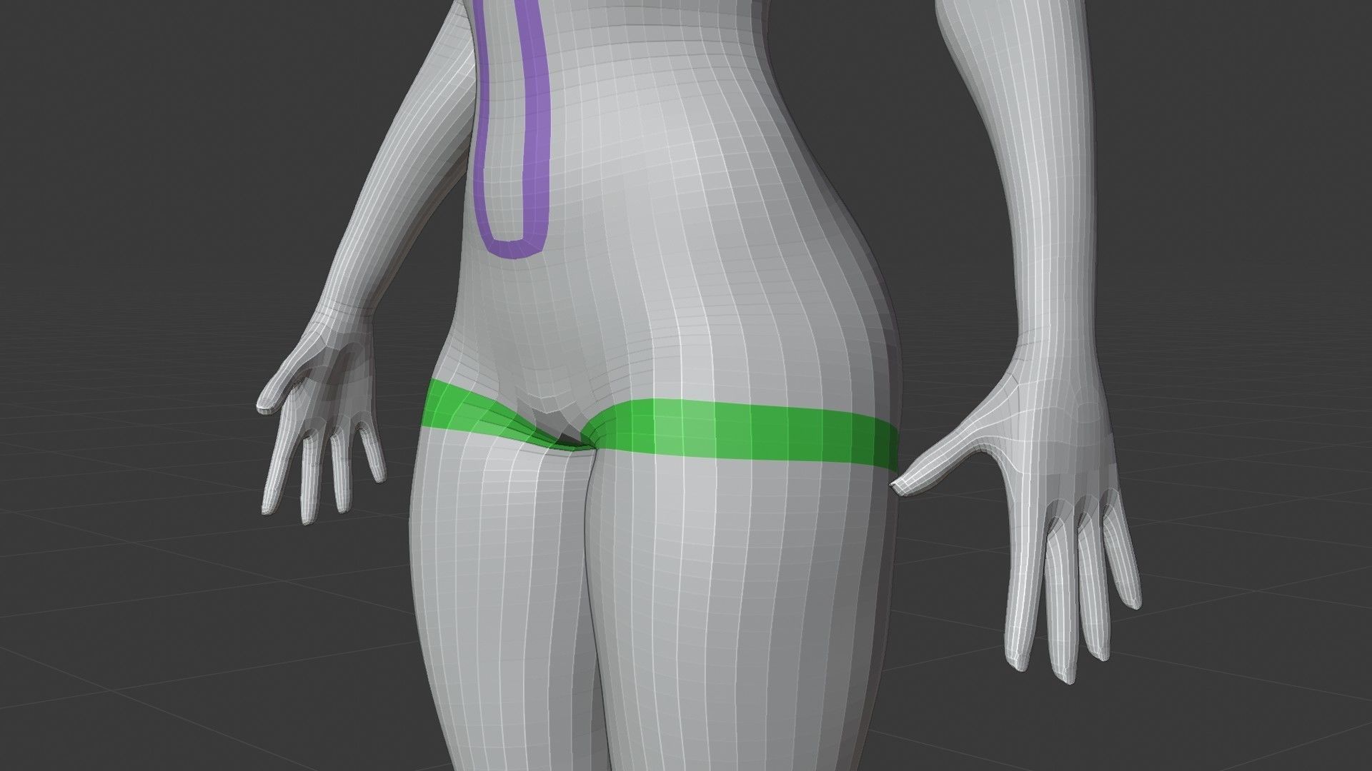 Female Base Mesh - Full Rig - Woman Girl Character Low-poly 3D model_6