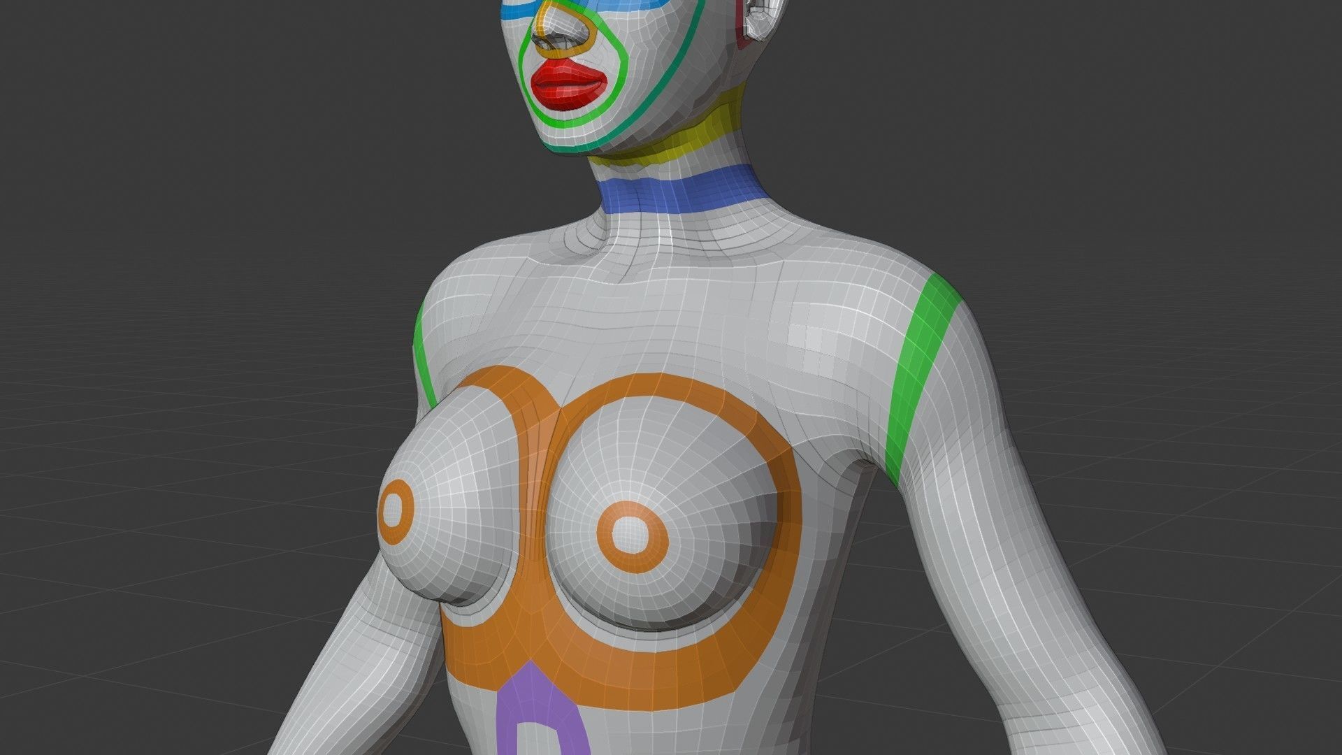 Female Base Mesh - Full Rig - Woman Girl Character Low-poly 3D model_5