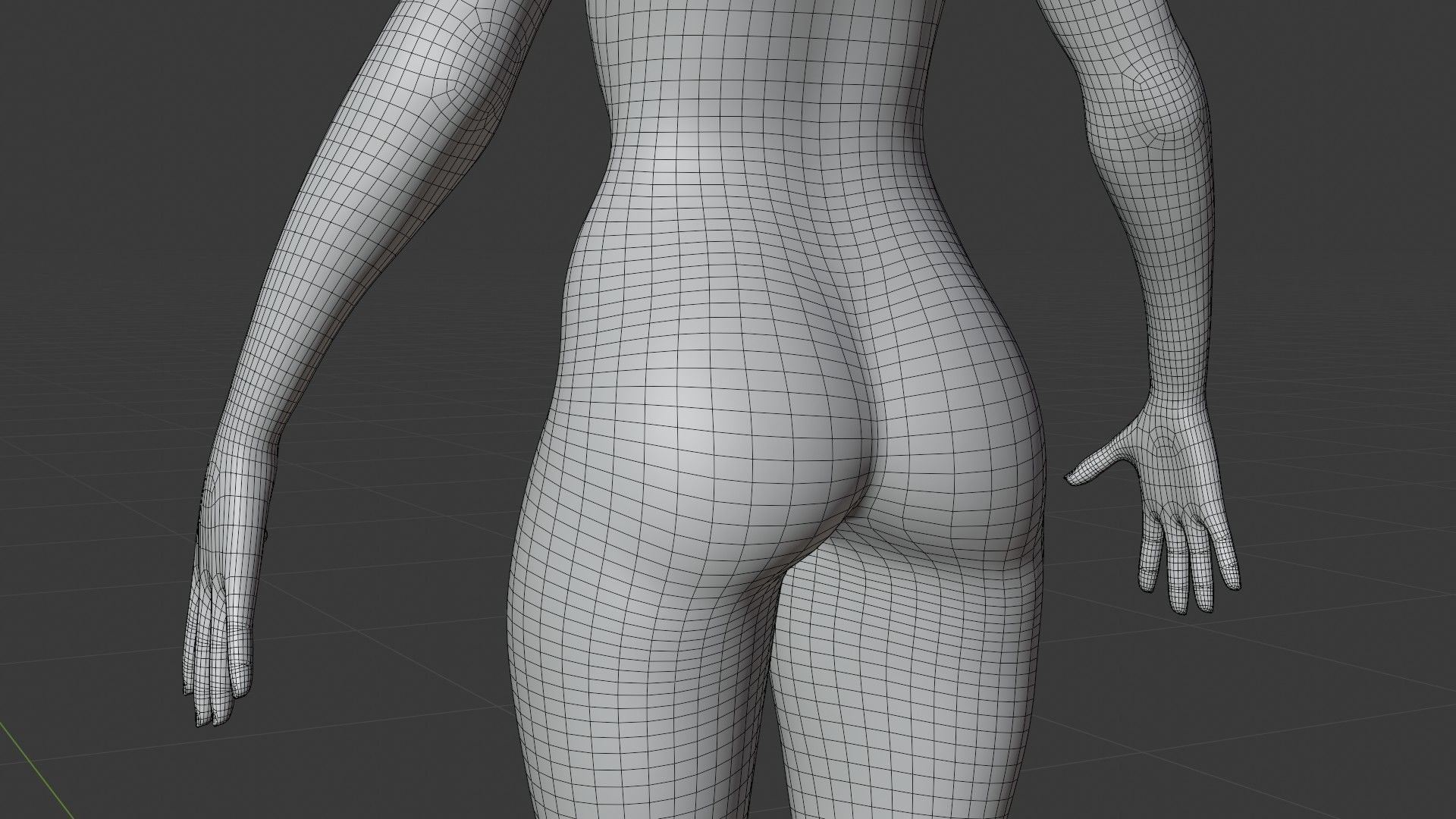 Female Base Mesh - Full Rig - Woman Girl Character Low-poly 3D model_9