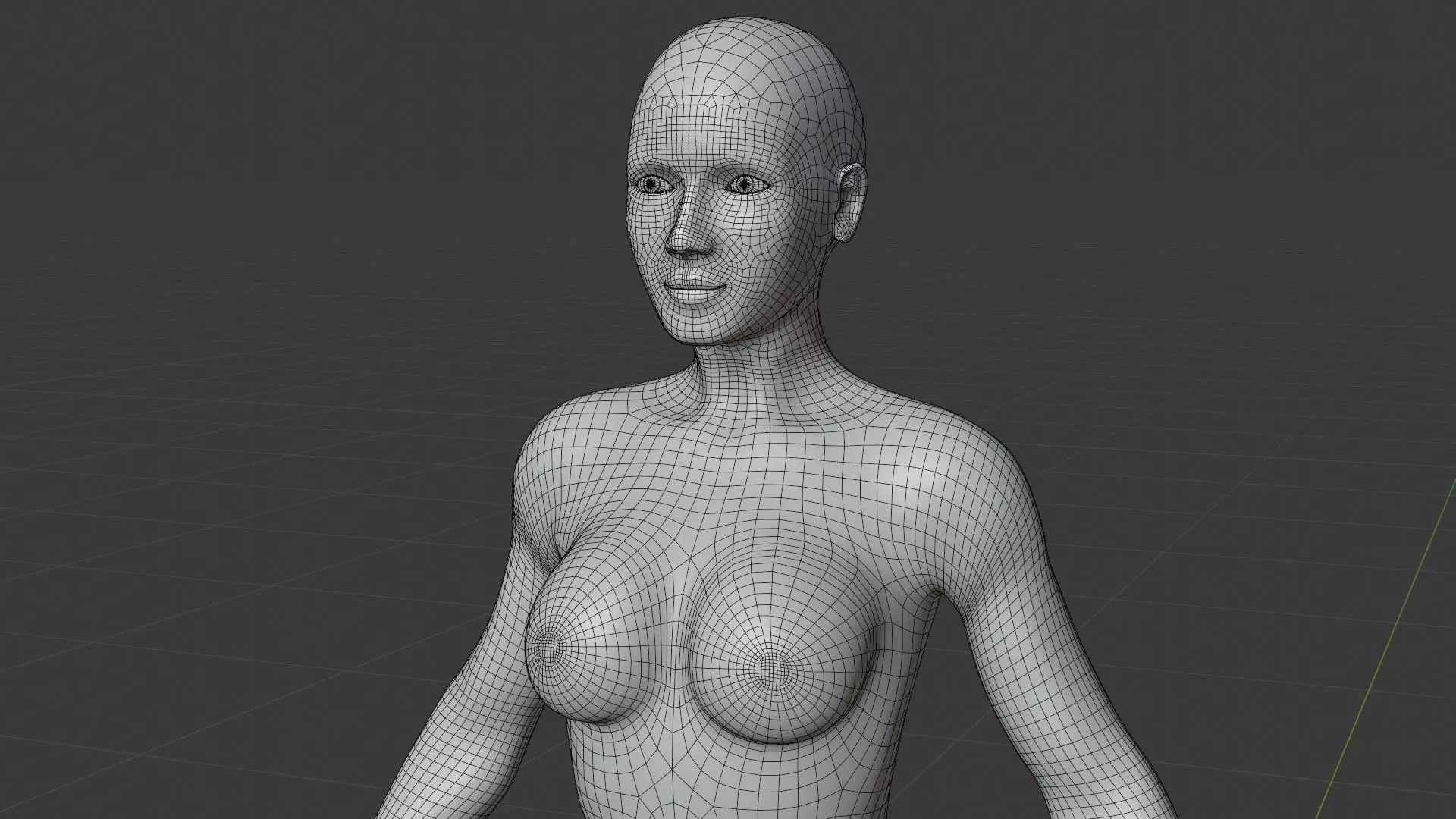 Female Base Mesh - Full Rig - Woman Girl Character Low-poly 3D model_0
