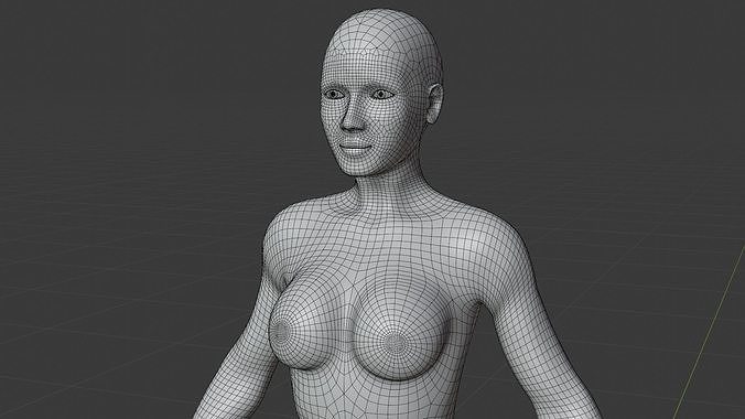 Female Base Mesh - Full Rig - Woman Girl Character Low-poly 3D model