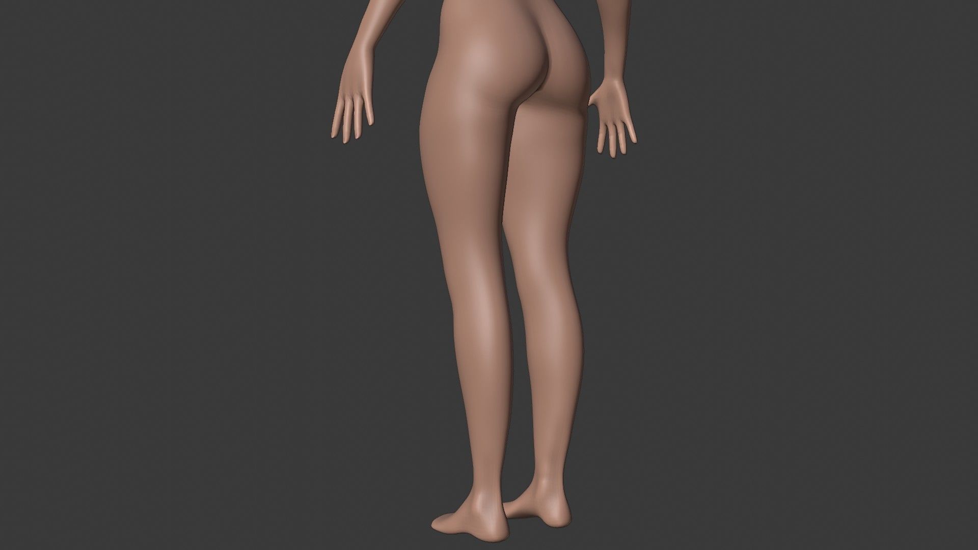 Female Base Mesh - Full Rig - Woman Girl Character Low-poly 3D model_26