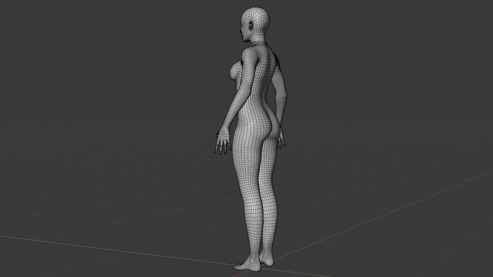 Female Base Mesh - Full Rig - Woman Girl Character Low-poly 3D model_12