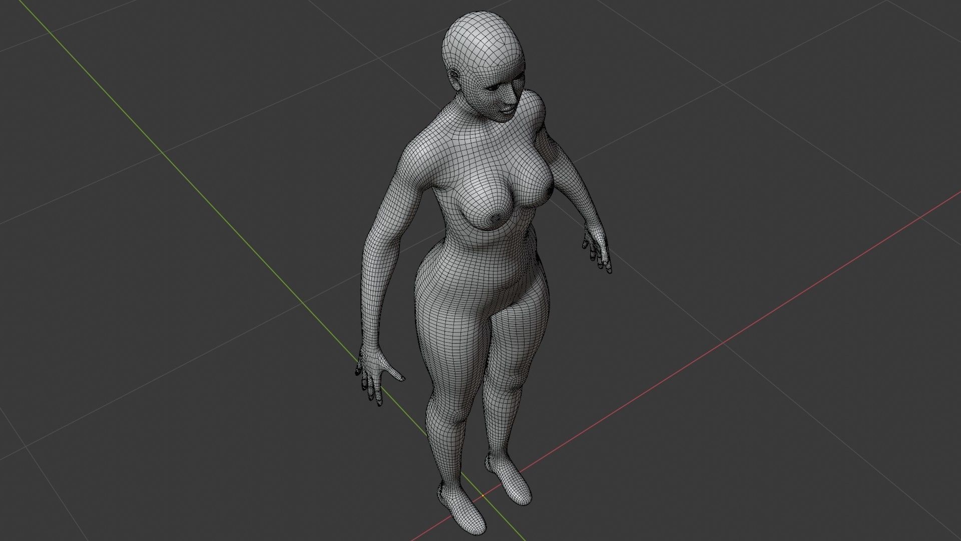 Female Base Mesh - Full Rig - Woman Girl Character Low-poly 3D model_14
