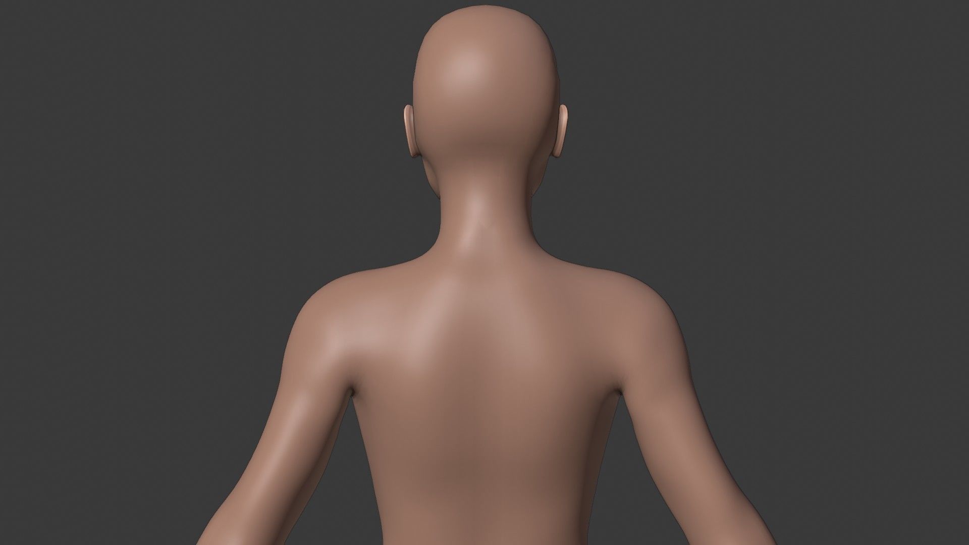 Female Base Mesh - Full Rig - Woman Girl Character Low-poly 3D model_23