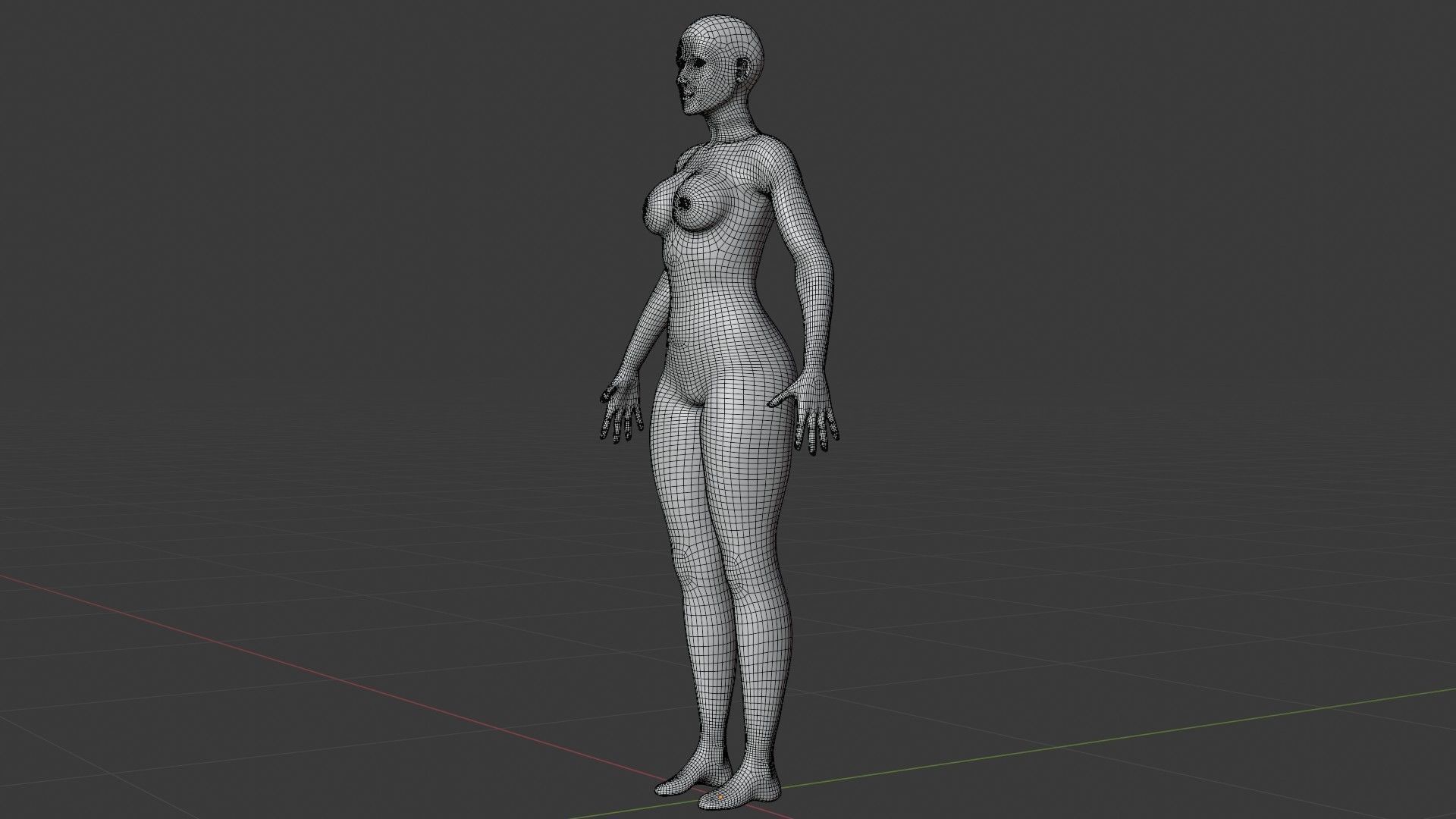 Female Base Mesh - Full Rig - Woman Girl Character Low-poly 3D model_13