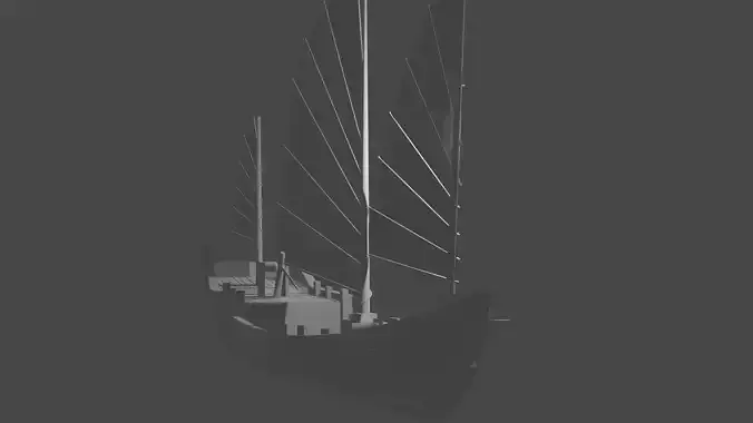 Junk ship Low-poly 3D model