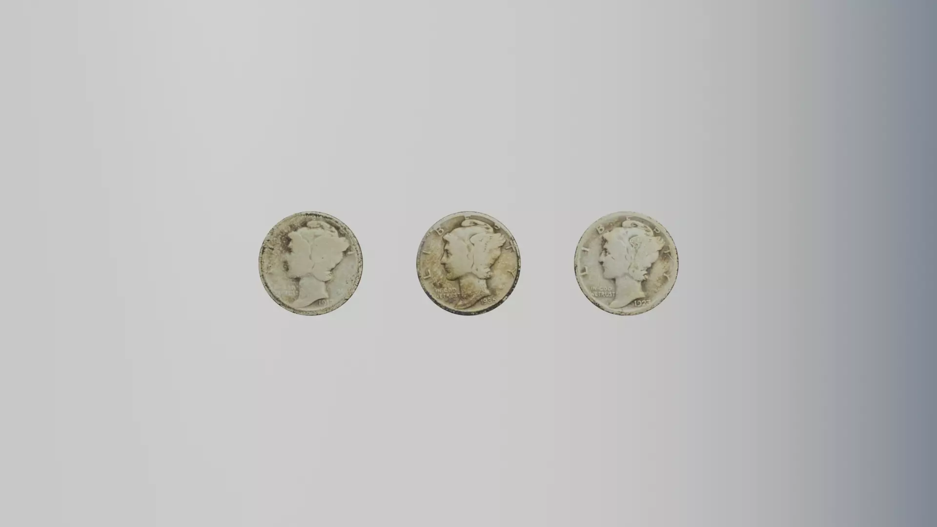 Antique Mercury head Dimes 3D model