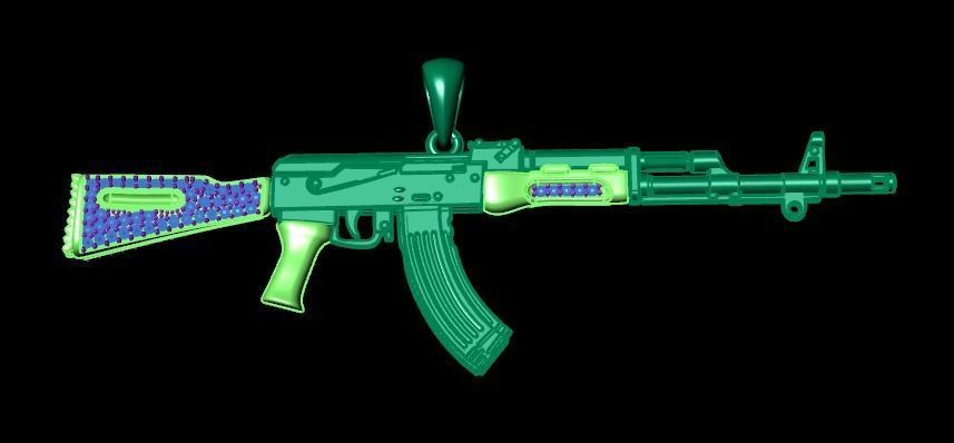 gun pendant 3D print model_1
