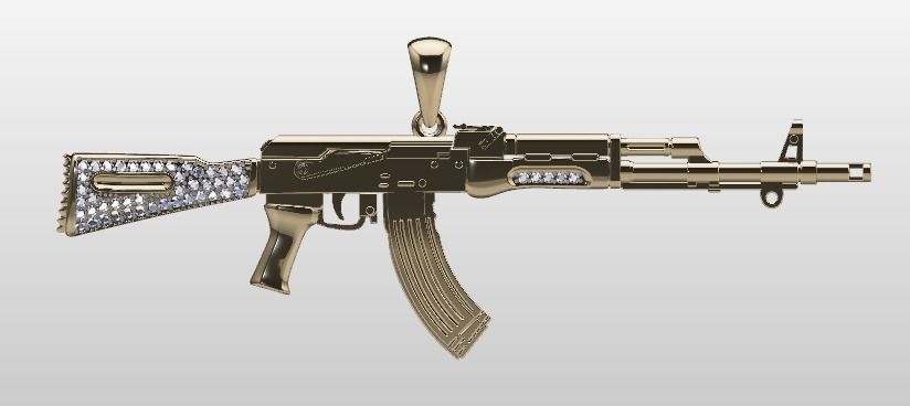 gun pendant 3D print model_8