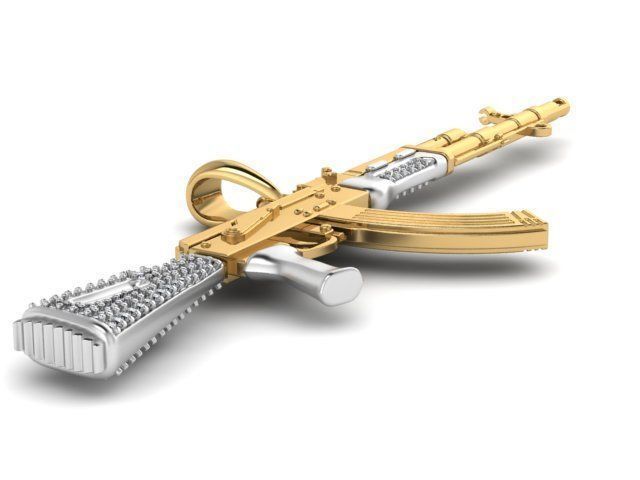 gun pendant 3D print model_14