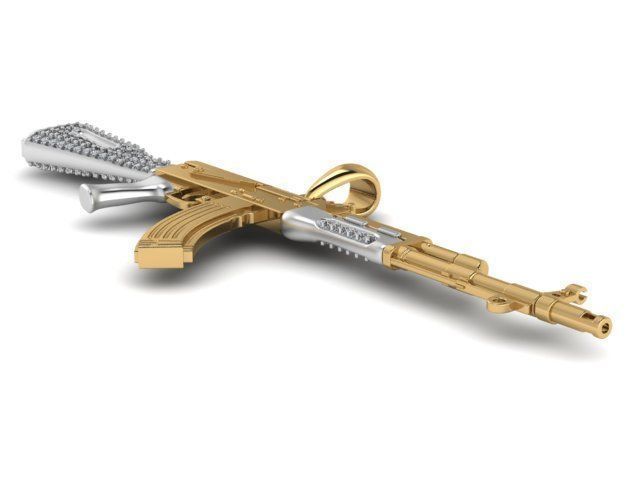 gun pendant 3D print model_7