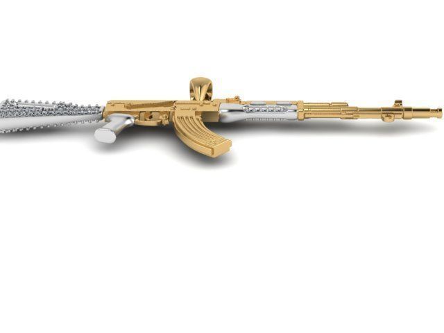 gun pendant 3D print model_19