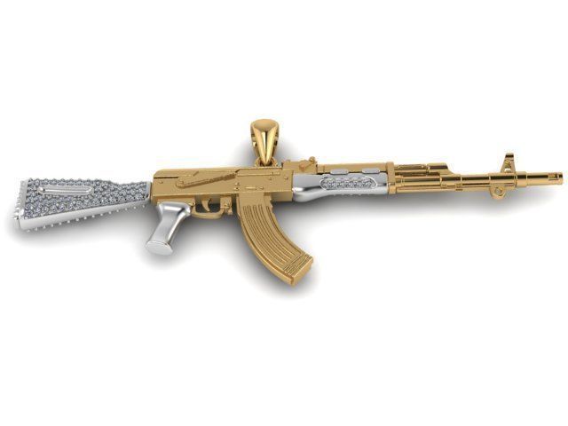 gun pendant 3D print model_10