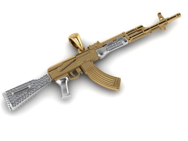 gun pendant 3D print model_16