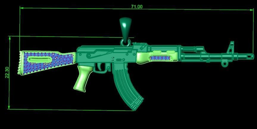 gun pendant 3D print model_3