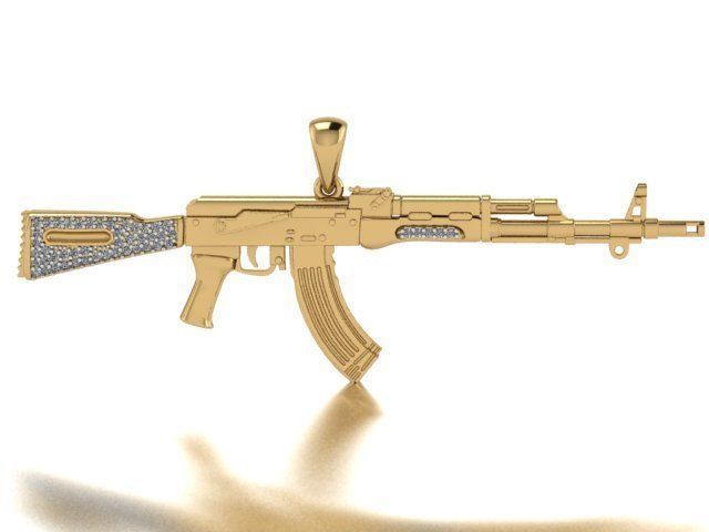 gun pendant 3D print model_2