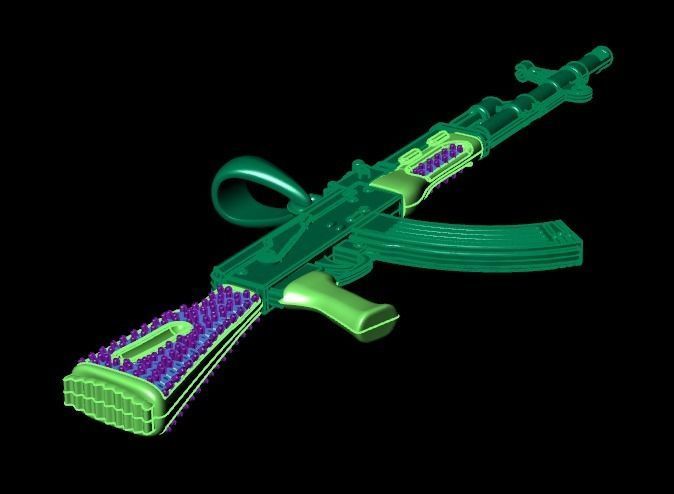 gun pendant 3D print model_12