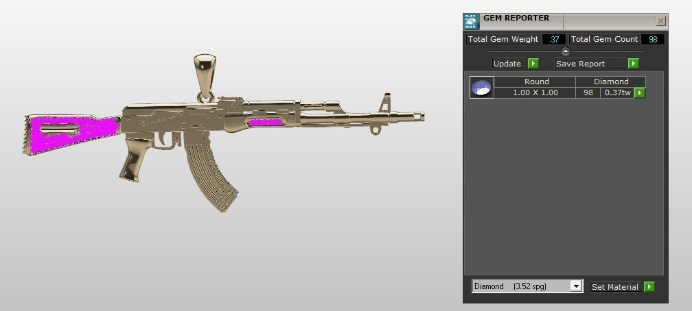 gun pendant 3D print model_13