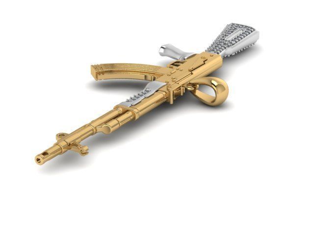 gun pendant 3D print model_4