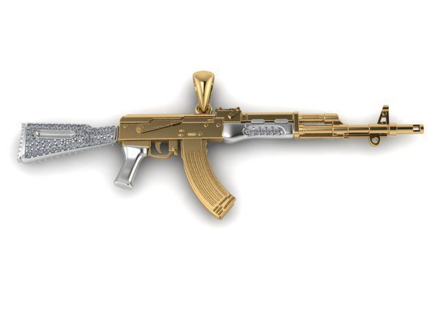 gun pendant 3D print model_11