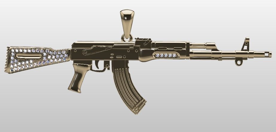 gun pendant 3D print model_15