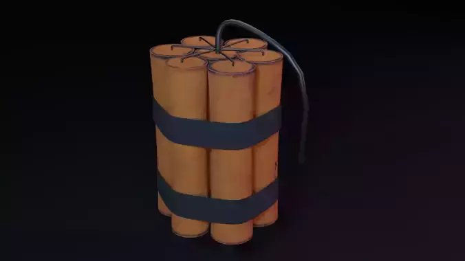 Dynamite Game Ready - Low Poly 3d Model orange