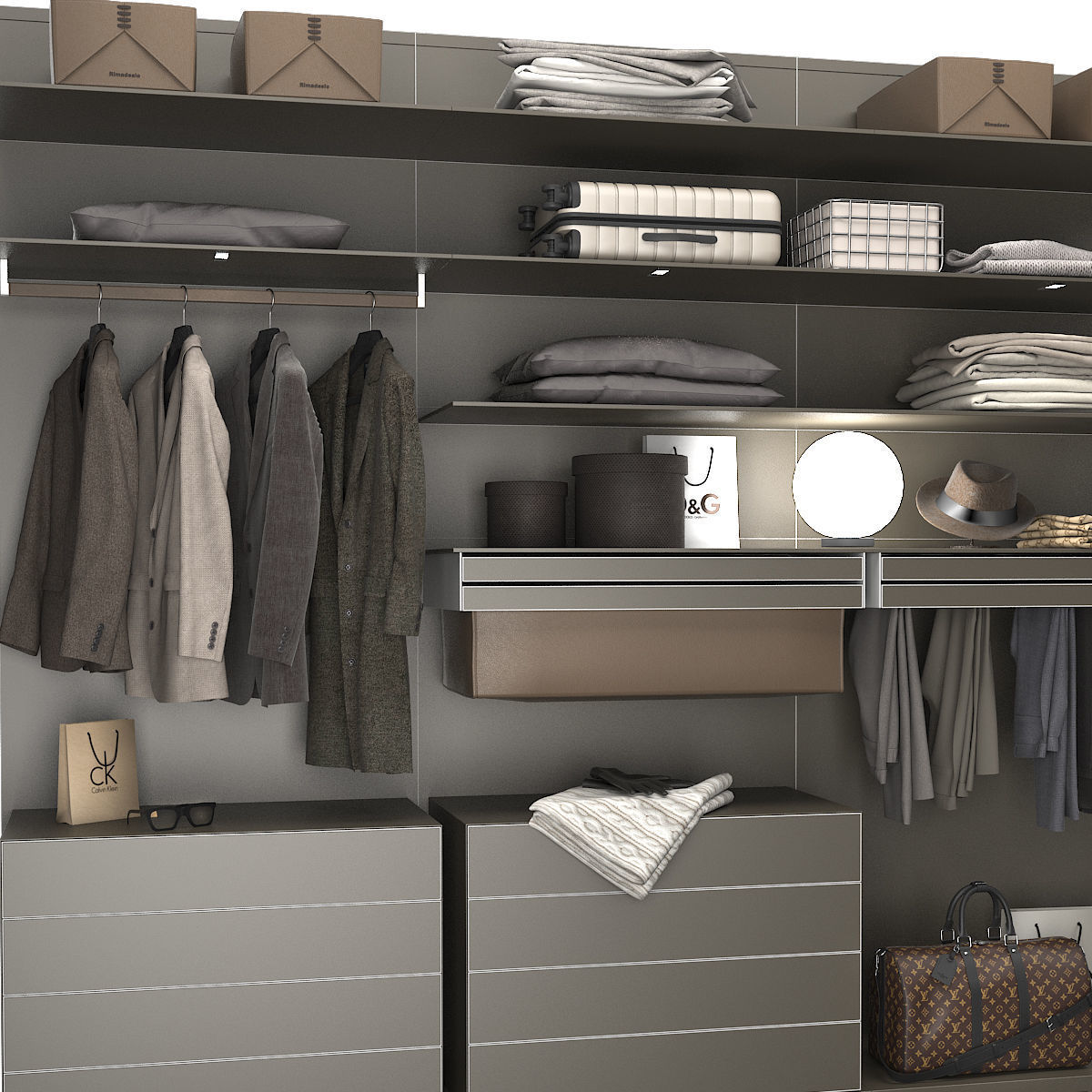Walk-in Closet Rimadesio Abacus 1 3D model_6
