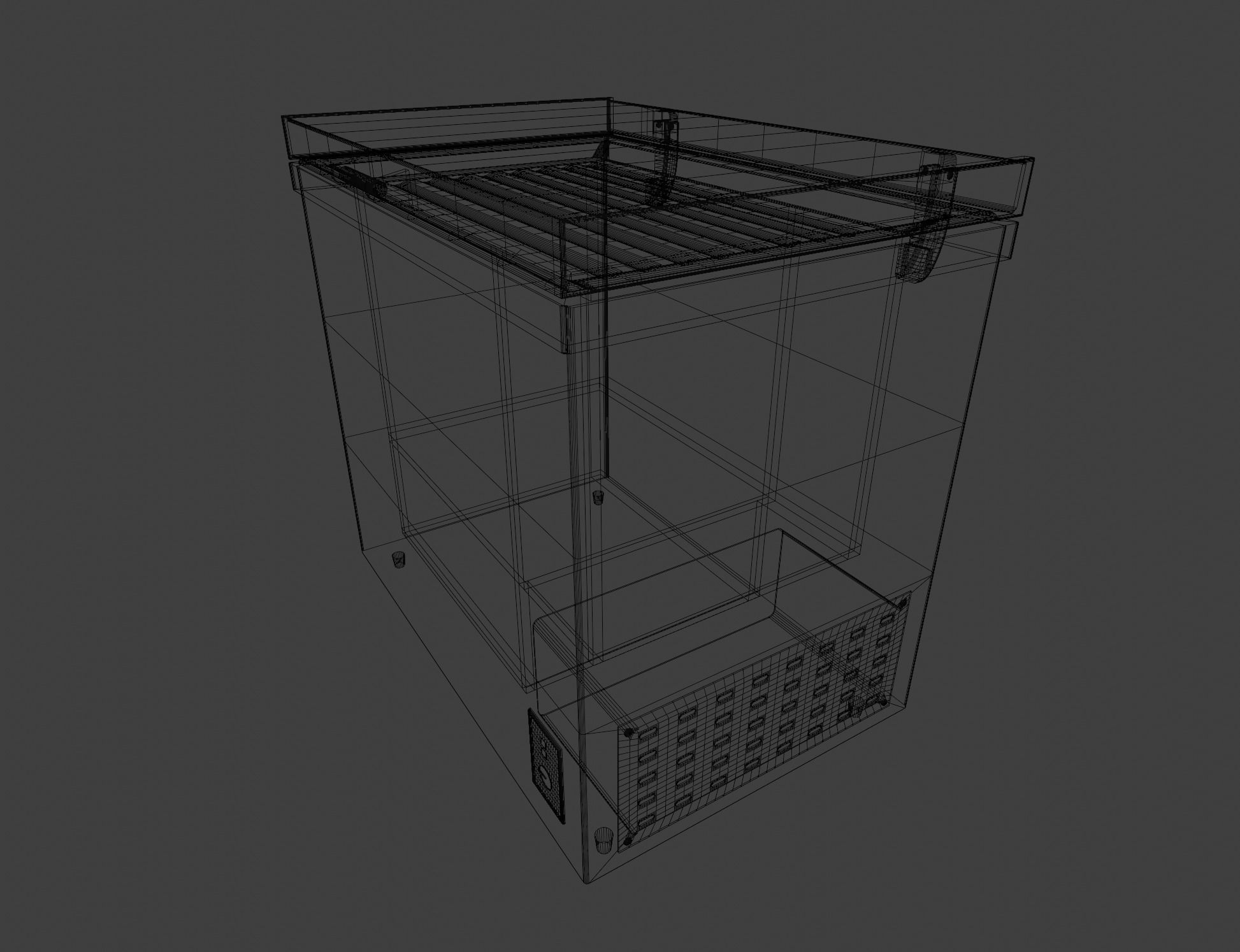 Real size chest freezer 3D model_6