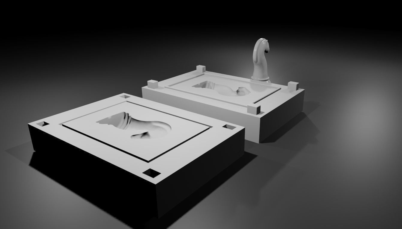 Mold for Horse - Chess Game - Form - Xadrez Molde Forma 3D print model_5