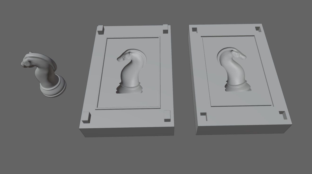 Mold for Horse - Chess Game - Form - Xadrez Molde Forma 3D print model_1
