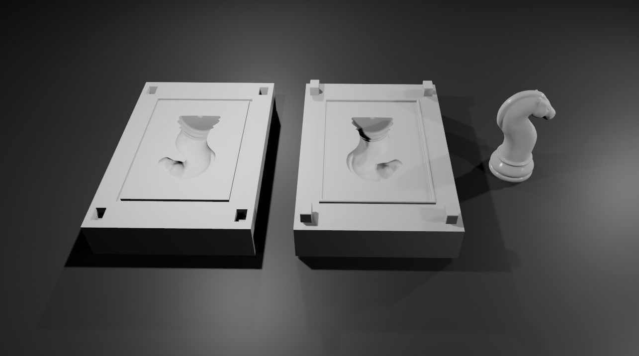 Mold for Horse - Chess Game - Form - Xadrez Molde Forma 3D print model_7