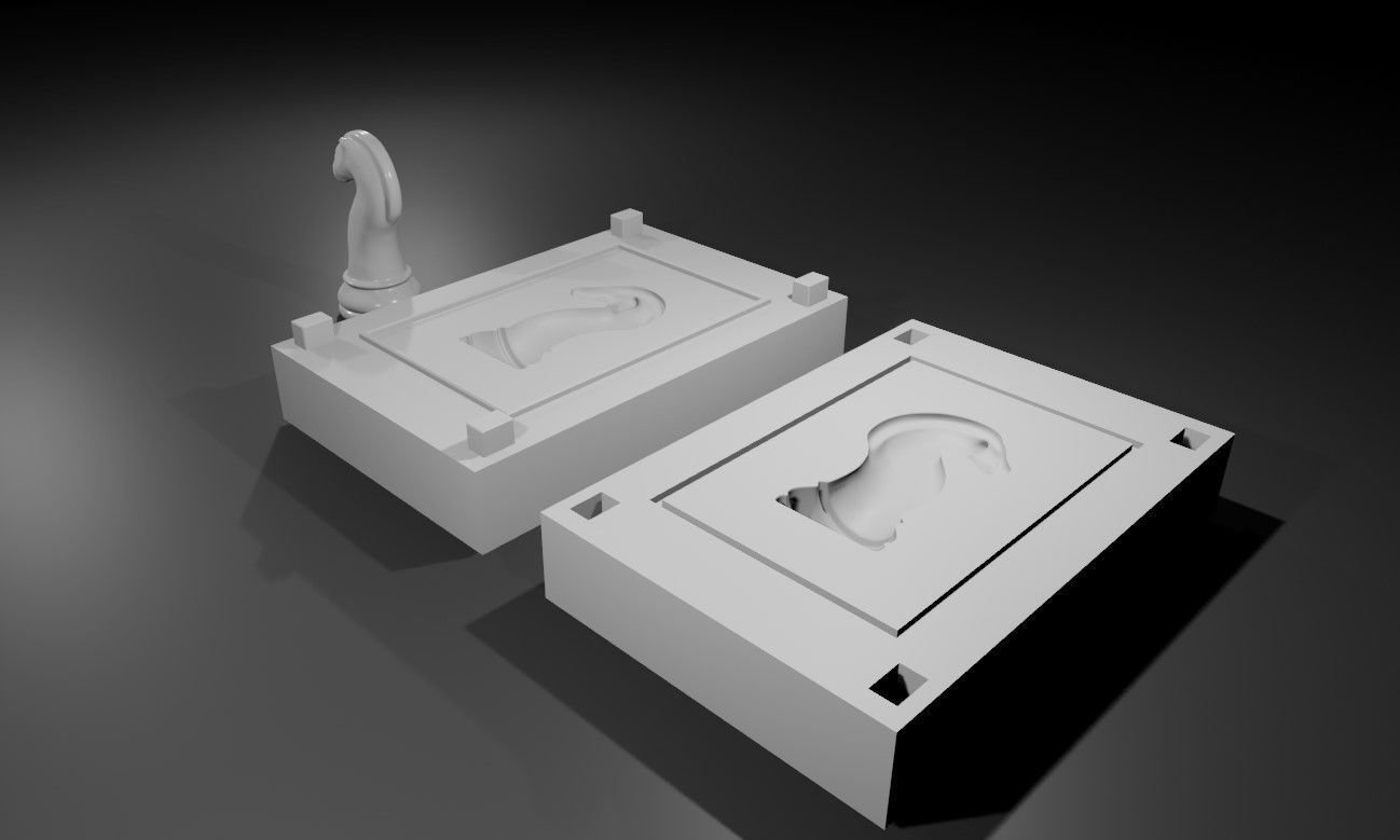 Mold for Horse - Chess Game - Form - Xadrez Molde Forma 3D print model_4