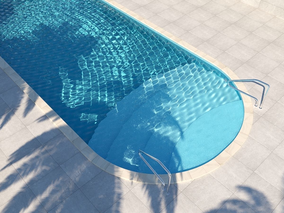 garden pool Low-poly 3D model_6