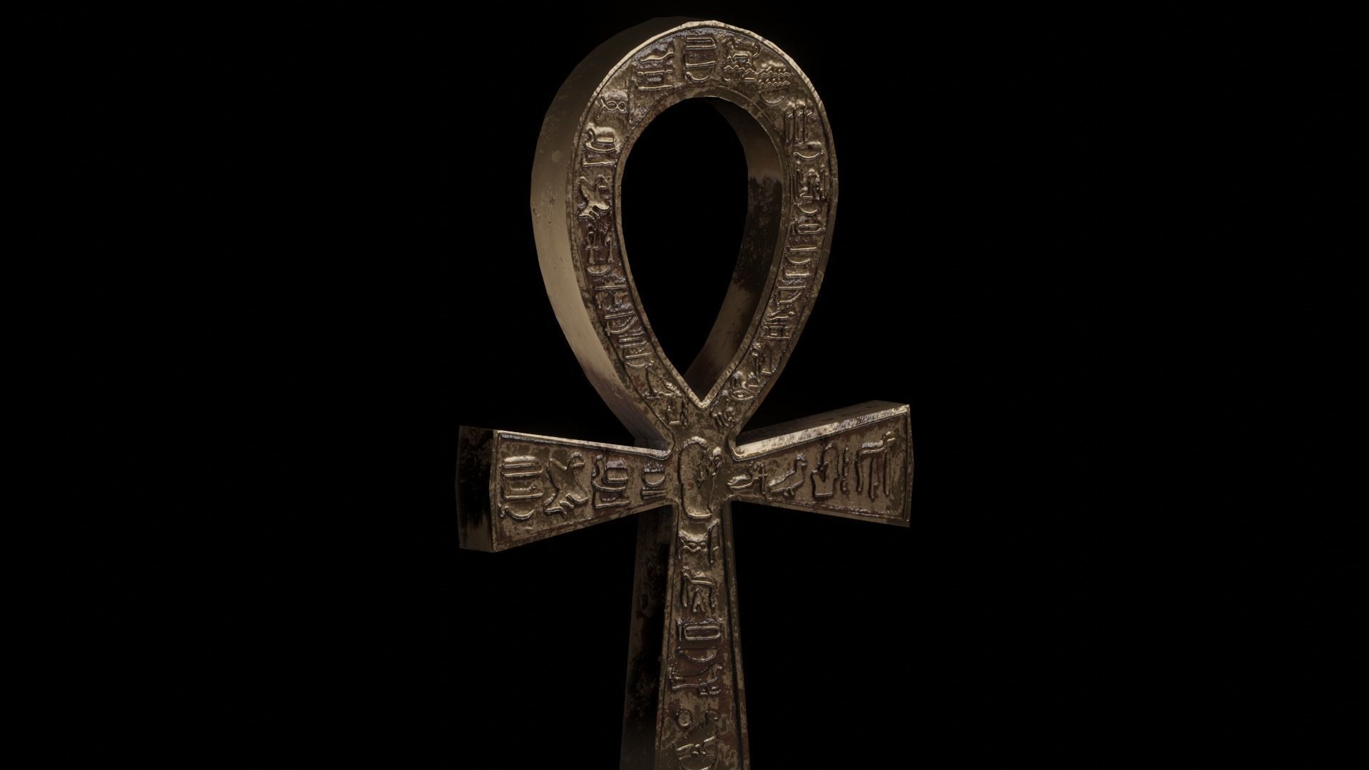 Ancient Egyptian Ankh Low-poly 3D model_4