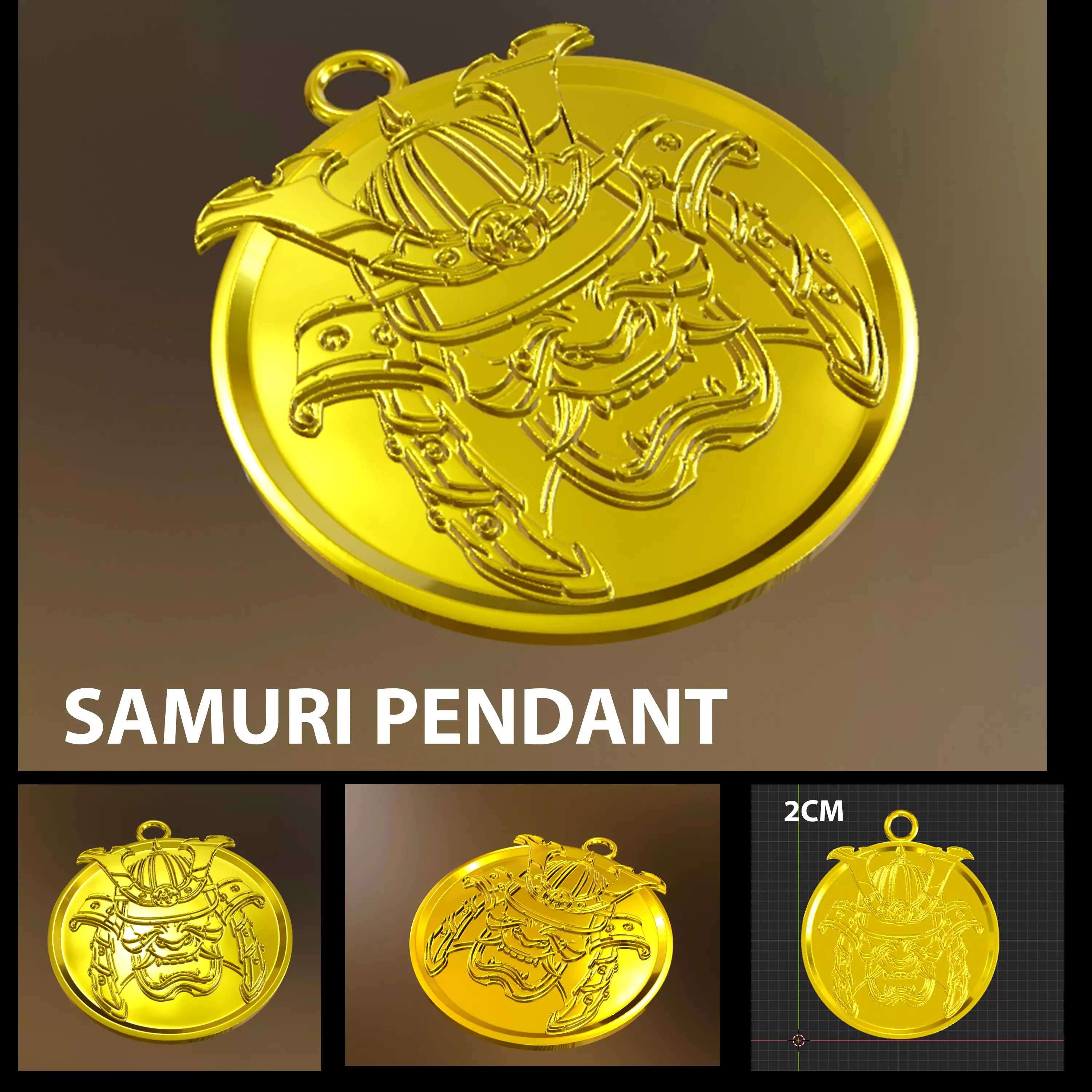 SAMURAI PENDENT  3D print model_0
