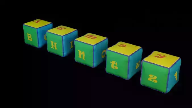 Soft cubes with all lettres baby cubes toys decor PBR