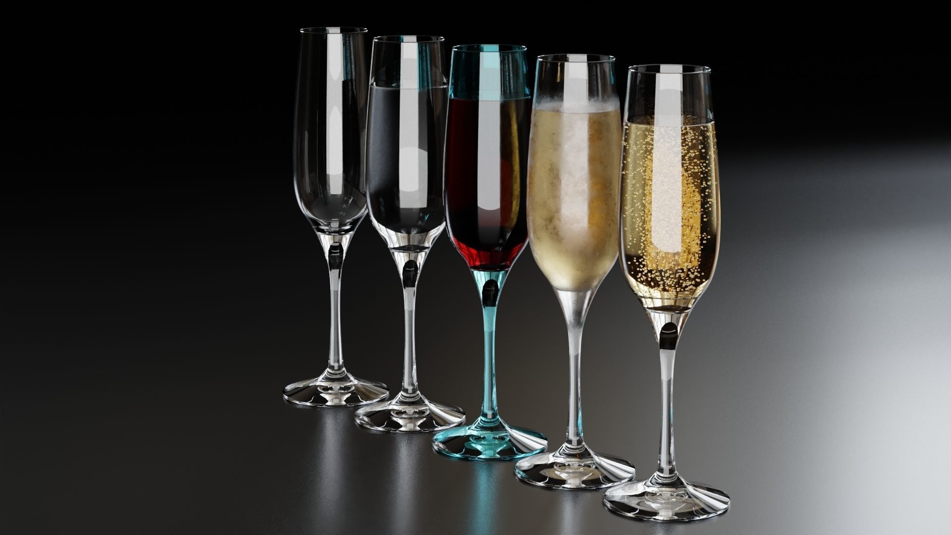 Champagne glass 1 3D model_1