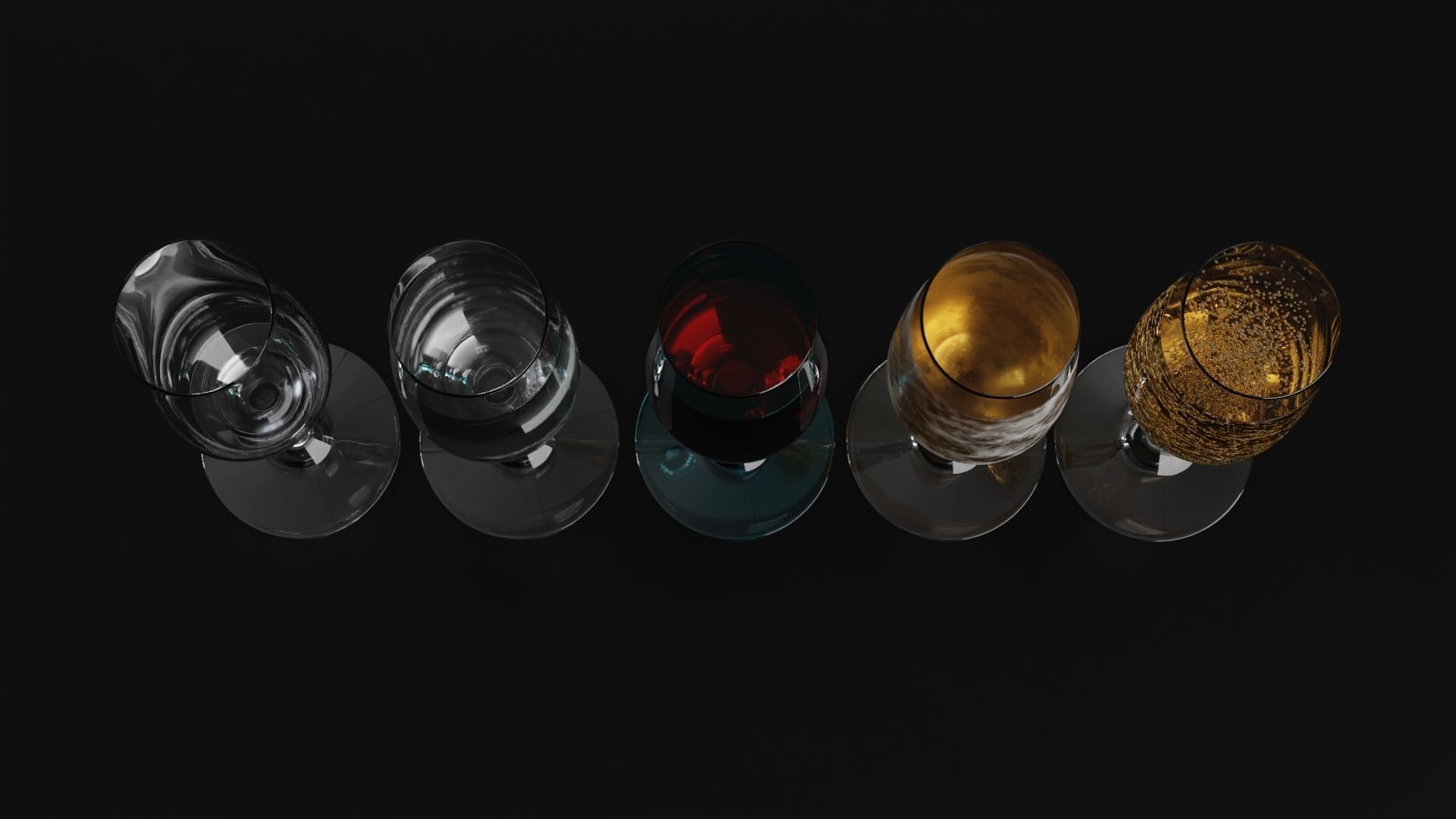 Champagne glass 1 3D model_2