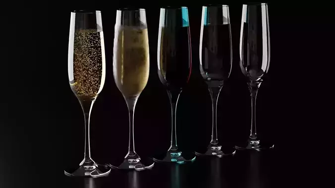 Champagne glass 1 3D model