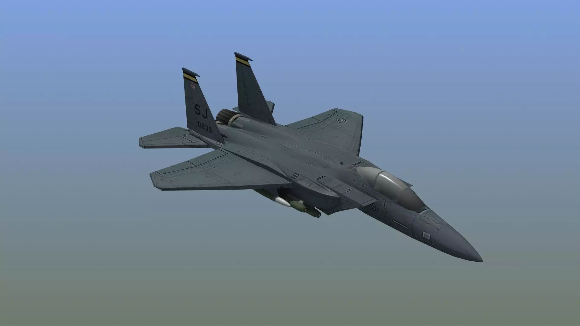 F15E Strike Eagle Low-poly 3D model_0